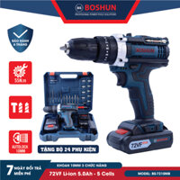 Máy khoan pin boshun 72VF 3 chức năng có búa - Máy bắn vít Boshun đầu kẹp 10mm tặng kèm bộ phụ kiện 24 Chi tiết cao cấp