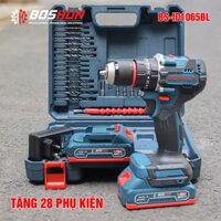 Máy Khoan pin Boshun BS-1065BL – Khoan pin 3 chức năng có búa tặng kèm bộ phụ kiện 28 chi tiết