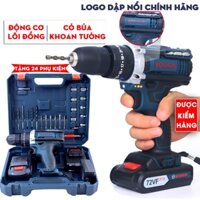 Máy Khoan Pin Boshun BS-7210MB – 3 Chức Năng (Khoan, Búa, Bắn Vít) – Lõi Đồng 100% – Khoan Bắn Vít Cầm Tay – Tặng Bộ Phụ Kiện 24 Chi Tiết