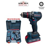 Máy khoan pin Boshun BS-ID1065BL 3 chức năng có búa không chổi than Tặng Kèm bộ phụ kiện 28 chi tiết