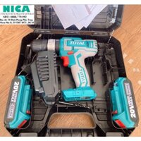 Máy khoan pin cầm tay 3 chức năng dùng pin 20V Total TIDLI200215 nhông hai tốc độ 400-1500v/p, lực đập 22500v/p
