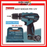 Máy khoan pin cầm tay bắt bắn vặn vít Makita 12V chổi than giá rẻ