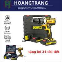 Máy khoan pin Dewalt 72v, máy khoan cầm tay 3 chức năng có búa tặng kèm phụ kiện 24 chi tiết