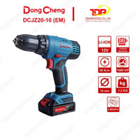 Máy Khoan Pin Dongcheng DCJZ20-10 EM - Đầu Kẹp Mũi 10mm Tặng Kèm 2 Viên Pin