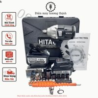 Máy khoan pin HITACHI 199v, siết bulong, máy bắn vít, động cơ không chổi than, đầu 2 trong 1 kèm bộ phụ kiện 30 chi tiết