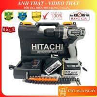Máy Khoan Pin HITACHI 199VF, Khoan pin không chổi than, Máy bắn vít pin tặng kèm bộ phụ kiện 22 chi tiết (bảo hành 12 th