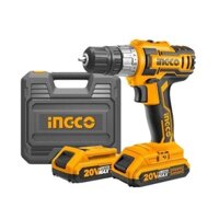 Máy khoan pin INGCO CDLI200215 cầm tay, máy khoang pin 3 chức năng có búa, tặng kèm Bộ 19 mũi khoan và vặn vít