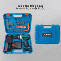 Máy Khoan Pin, Khoan Cầm Tay MiNi, Motor Ruột Đồng, 3 Chức Năng Khoan, Búa, Vít 25 Cấp Trượt, Có Điều Chỉnh Tốc Độ