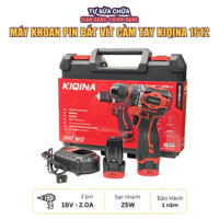 Máy Khoan Pin KIQINA ST1612, Động Cơ Không Chổi Than Có Búa Bắn Vít Khoan Bê Tông 2 Pin 16V 2Ah