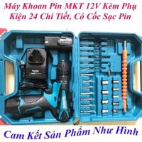 Máy khoan pin Makita 12V 2 cấp độ, 100% lõi đồng - Máy khoan bắt vít dùng pin Makita