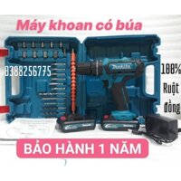 MÁY KHOAN PIN MAKITA CÓ BÚA makita 26v. (kèm  nhiều phụ kiện) bảo hành 12 tháng..kèm 2pin.khoan sat.gỗ .bê tông,