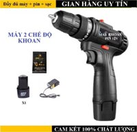 Máy khoan pin - Máy khoan không dây - Bộ sản phẩm gồm: 1máy khoan, 1pin, 1sạc, 1adapter,1 mũi vặn vit - máy khoan cầm ta