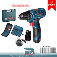 Máy khoan vặn vít dùng pin 12V Bosch GSR 120-LI GEN II (2 Pin 2.0Ah, Sạc GAL1210CV, valy nhựa)