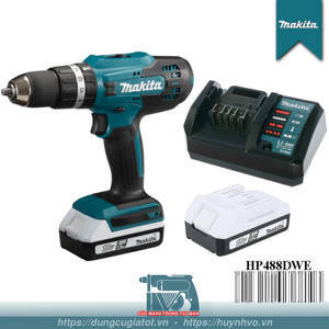 Máy khoan vặn vít dùng pin 18V Makita HP488DWE