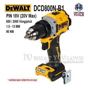 Máy khoan vặn vít dùng pin 18V DeWalt DCD800N-B1