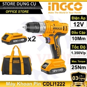 Máy khoan vặn vít dùng pin Ingco CDLI1222