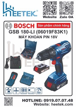 Máy khoan vặn vít pin 18V/1.5Ah Bosch 06019F83K1