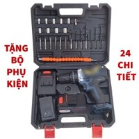 Máy khoan ,vít pin IBOSCH 36v,72v, máy 2 ,pin ,1 sạc,1 thân máy, Tặng kèm 24 phụ kiện kèm theo