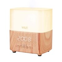 Máy khuếch tán tinh dầu Wilit 4 in 1 màu trắng gỗ (khuyếch tán tinh dầu, đèn, loa, đồng hồ báo thức)