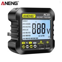 Máy kiểm tra ổ cắm kỹ thuật số ANENG AC10 Máy dò phích cắm gia dụng Kiểm tra pha phân cực Vôn kế Điện tiềm vọng đa chức năng (Phích cắm Vương quốc Anh)