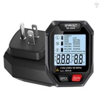 Máy kiểm tra ổ cắm thông minh Máy kiểm tra điện áp cầm tay Công cụ phát hiện rò rỉ RCD Màn hình LCD với chức năng tắt tự động phát sóng bằng giọng nói để sử dụng văn phòng tại nhà và công nghiệp