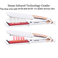 Máy Là Kẹp Duỗi Tóc Hồng Ngoại Hơi Nước 2in1 Infrared Steam Hair Straightener - TAMH053