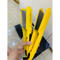 Máy là tóc, dập xù Hàn Quốc màu vàng bản to