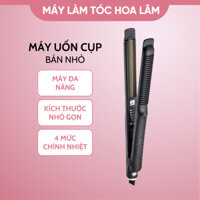 Máy là tóc, ép tóc uốn cụp bản nhỏ 4 nấc chỉnh nhiệt dây xoay 360 độ màu đen, chỉnh nhiệt cao cấp