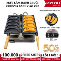 Máy làm bánh chuối 5 khuôn BC50. Máy nướng bánh hình quả chuối công nghiệp bảo hành 12 tháng