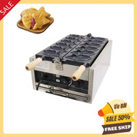 Máy làm bánh con cá 3000W gia nhiệt kép 2 mặt, chống dính teflon siêu bền