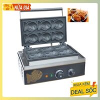 Máy làm bánh con cá công nghiệp 1650W gia nhiệt kép 2 mặt, chống dính teflon siêu bền