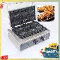 Máy làm bánh con cá công nghiệp 1650W gia nhiệt kép 2 mặt, chống dính teflon siêu bền