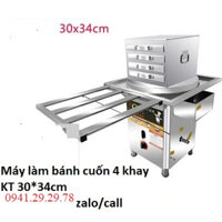MÁY LÀM BÁNH CUỐN HỒNG KONG 4 KHAY 30*34 dùng gas