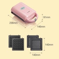 Máy làm bánh kẹp tàn ong BEAR 600W gia nhiệt kép 2 mặt, chống dính telfon siêu bền