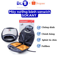 Máy Làm Bánh Mì Hotdog Sokany KJ-102 750W Bảo Hành 1 Tháng, Máy Nướng Bánh Sanwich chống dính - Giadungdrb