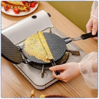 Máy làm bánh quế cuộn trứng không dính Máy làm bánh quế hai mặt Máy làm kem hình nón Omelette