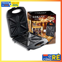 Máy làm bánh waffle hotdog SOKANY 1200W khuôn rộng nướng chín đều 2 mặt
