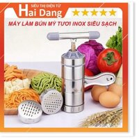 Máy Làm Bún, Làm Mì Tươi Bằng Inox Siêu Sạch - Máy Làm Bún 5 Đầu Inox Sáng Bóng