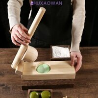 Máy làm da Mochi ZHUXAOWAN, Máy ép da bánh bao bằng gỗ, Phụ kiện nhà bếp Máy ép bột thủ công bền bỉ Nướng bánh