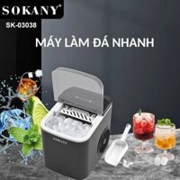 Máy làm đá tự động, máy sản xuất đá gia đình SOKANY nhỏ gọn tiết kiệm điện, có chế độ điều chỉnh kích thước đá SK03038