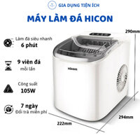 Máy Làm Đá Viên Siêu Tốc 6 Phút Cho Gia Đình, Tủ Lạnh Mini Làm Đá, Máy Làm Đá Tức Thì