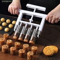 Máy làm đầy bánh trung thu SHOEEMPORIUM, Máy nhồi bánh đậu xanh bằng nhựa ép tay, Thiết kế tự làm 4 lỗ Máy tách nhồi bánh trung thu định lượng Người yêu nướng bánh