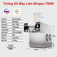 Máy Làm Kem Bingsu ZB-XBJ120F (750W), Máy Làm Kem Tuyết, Bảo Hành 12T