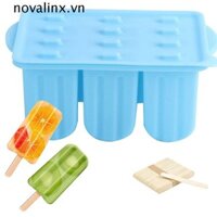 Máy làm kem NOVALINX DIY 12 khoang có thể tái sử dụng với 50 chiếc Que làm kem tự làm đông lạnh
