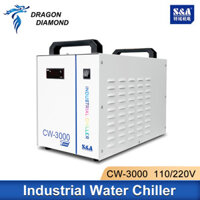 Máy làm lạnh nước công nghiệp S & A TeYu chính hãng CW3000 110 / 220V 25W 30W 40W 50W 60W 70W cho máy cắt khắc Laser Co2