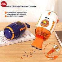 Máy làm sạch máy tính để bàn có thể sạc lại USB nhỏ gọn, Hộp hút bụi khô, hình con vịt vui nhộn màu xanh lam