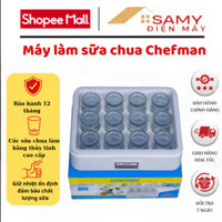 Máy làm sữa chua Chefman 12 cốc thủy tinh, Bảo Hành 24 tháng, Có Khay Chống Vỡ Cốc An Toàn