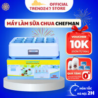 Máy làm sữa chua Chefman CM321 - 12 cốc thủy tinh - Bảo Hành 24 tháng - Có Khay Chống Vỡ Cốc An Toàn