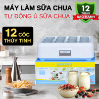 Máy làm sữa chua Chefman tự động điều chỉnh nhiệt, máy ủ sữa chua 12 cốc thủy tinh an toàn sức khỏe