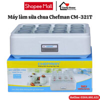 Máy làm sữa chua Chefman CM-321T 12 cốc thủy tinh có khay chống vỡ cốc, nồi ủ sữa chua làm yaourt, làm món tráng miệng